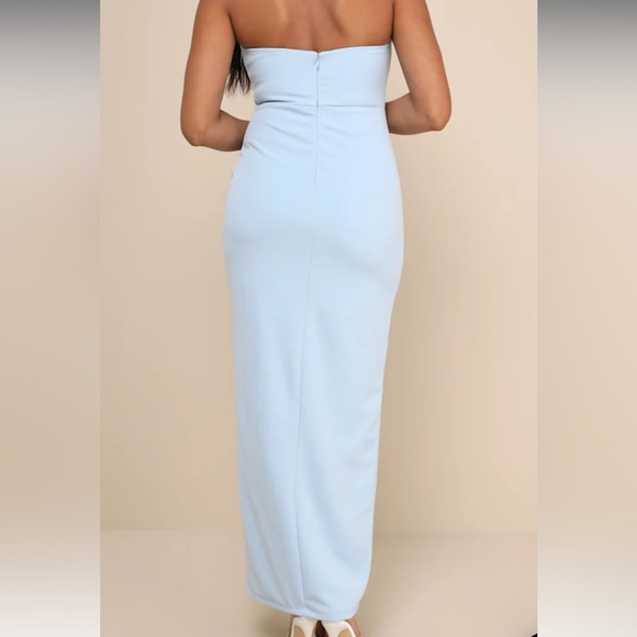 NWT Lulus Light Blue Midi Dress - Picture 2 of 7